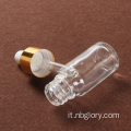 Bottiglia di olio essenziale in vetro in oro rosa per olio essenziale o profumo, bottiglia di gocce per occhiali in vetro, 5 ml, 10 ml, 15 ml, 20 ml, 30 ml, 50 ml,
